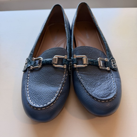 Easy Spirit Shoes - Easy Spirit Women's Megan Slip On Loafers Blue Croc Horse Bit Gorpcore